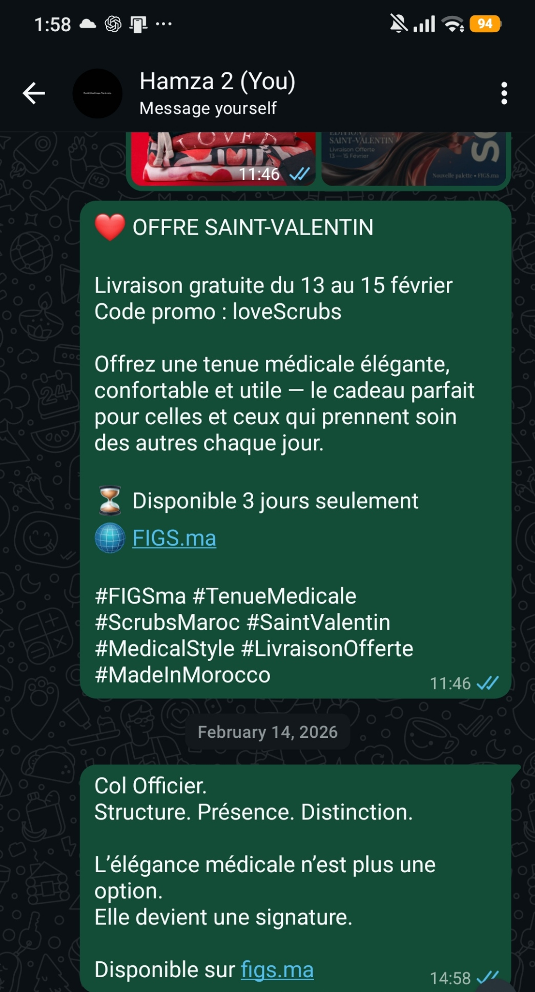 Preuve de validation client sur WhatsApp
